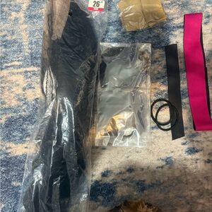 Assorted Hair & Accessory Kit with Black Wig